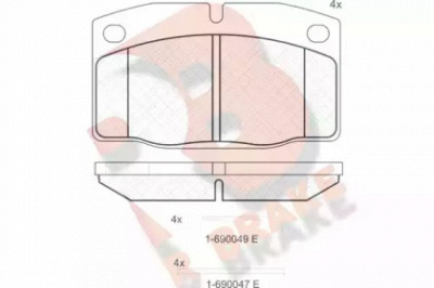 R BRAKE rb0454072 -  Комплект тормозных колодок, дисковый тормоз